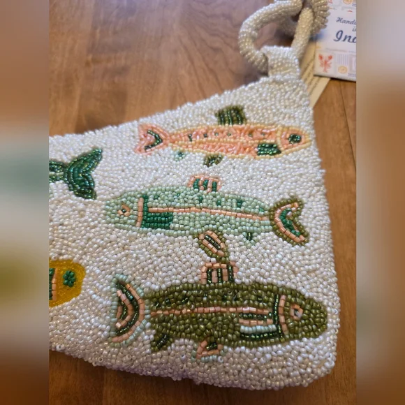 NEWLY RELEASED MADE IN INDIA BEADED WOMEN'S SHOULDER BAG " "FISH THEME" - Picture 15 of 16